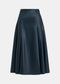 Essentiel Antwerp Navy Blue Faux Leather Midi Skirt