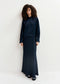 Essentiel Antwerp Navy Satin Maxi-Length Skirtk