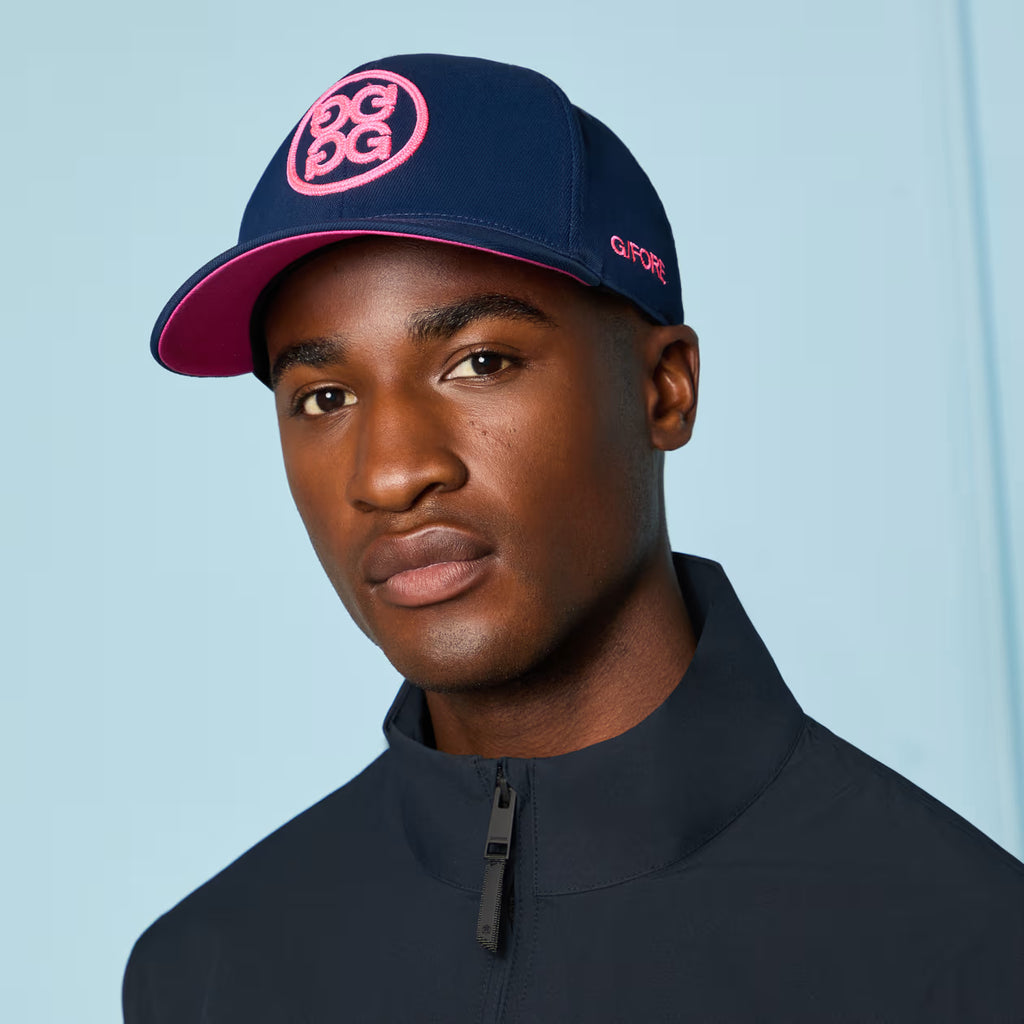 G/FORE Chainstitch Circle G's Contrast Hat - Twilight / Knockout Pink