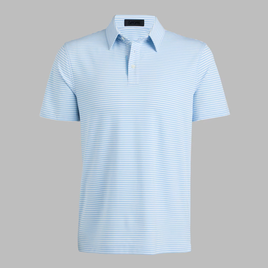 G/FORE All Play Stripe Stretch Knit Polo  - Baja