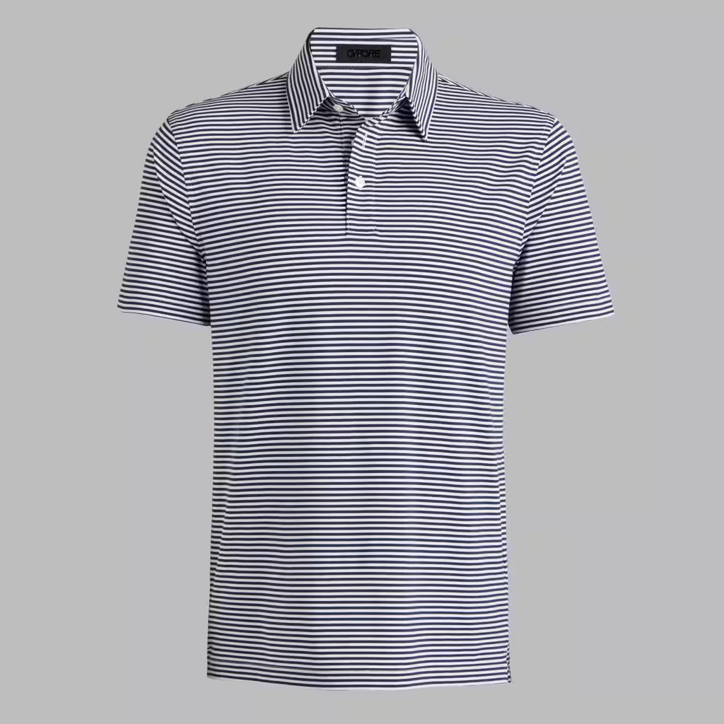 G/FORE All Play Stripe Stretch Knit Polo  - Twilight