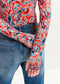 Essentiel Antwerp Red & Blue Tie-Dye Turtleneck Top