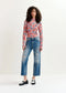 Essentiel Antwerp Red & Blue Tie-Dye Turtleneck Top