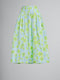Marni Light Green Poplin High-Waisted Skirt with Parade Print