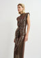 Essentiel Antwerp Gold-Tone Stretch-Jersey Midi Dress