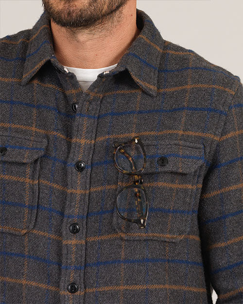 Ace Rivington  Winter Flannel - Utility Shirt -Grey Hound
