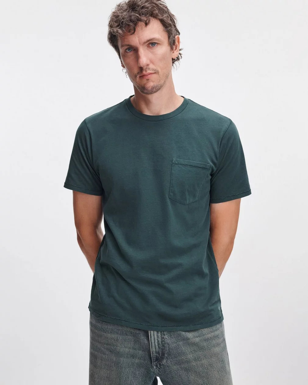 Rag & Bone Garment-Dyed Pocket Tee - Hidden Forest