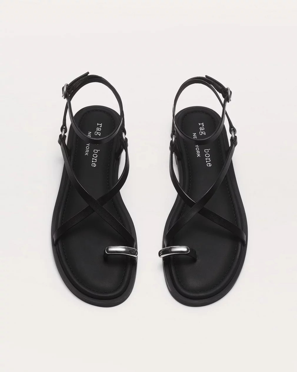 Rag & Bone Geo Toe Ring Sandal- Black