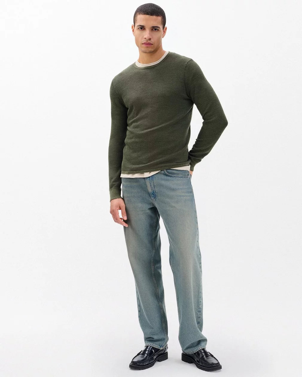 Rag & Bone Gregory Crewneck Sweater - Dark Green