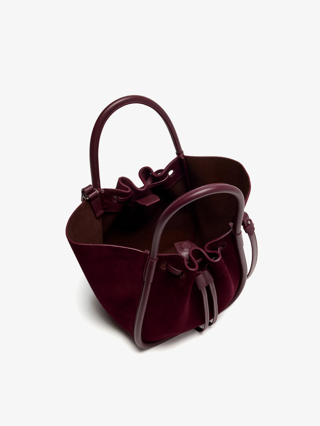 Proenza Schouler Small Ruched Tote in Soft Suede - Oxblood