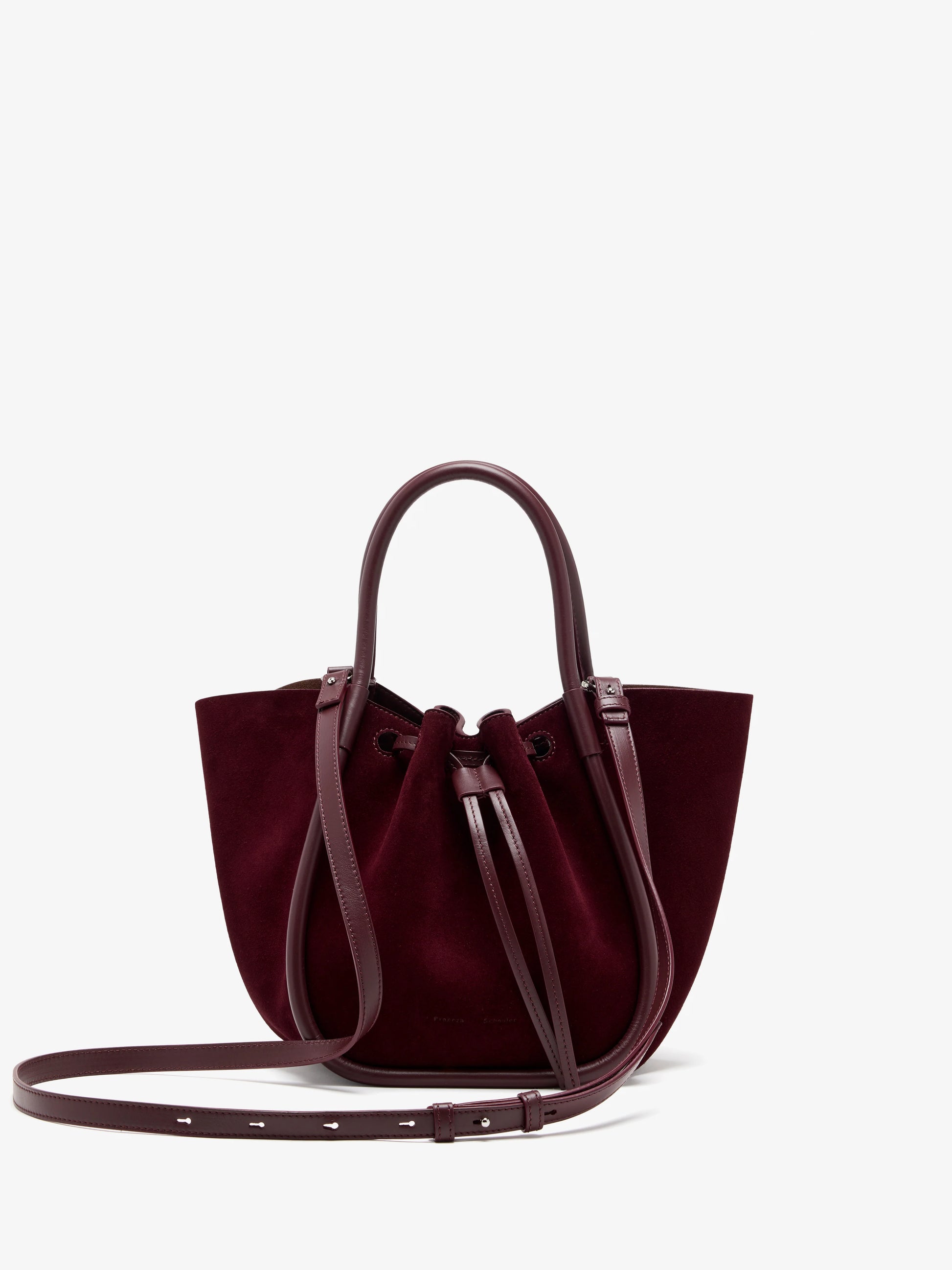 Proenza Schouler Small Ruched Tote in Soft Suede - Oxblood