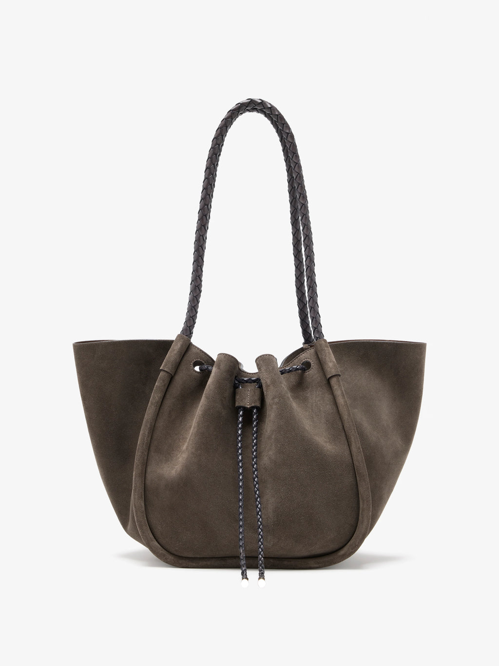 Proenza Schouler Large Ruched Tote in Suede and Braided Calf