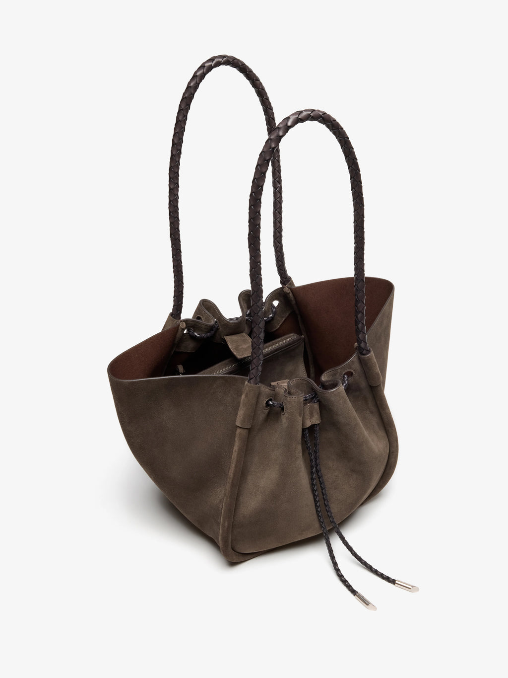 Proenza Schouler Large Ruched Tote in Suede and Braided Calf