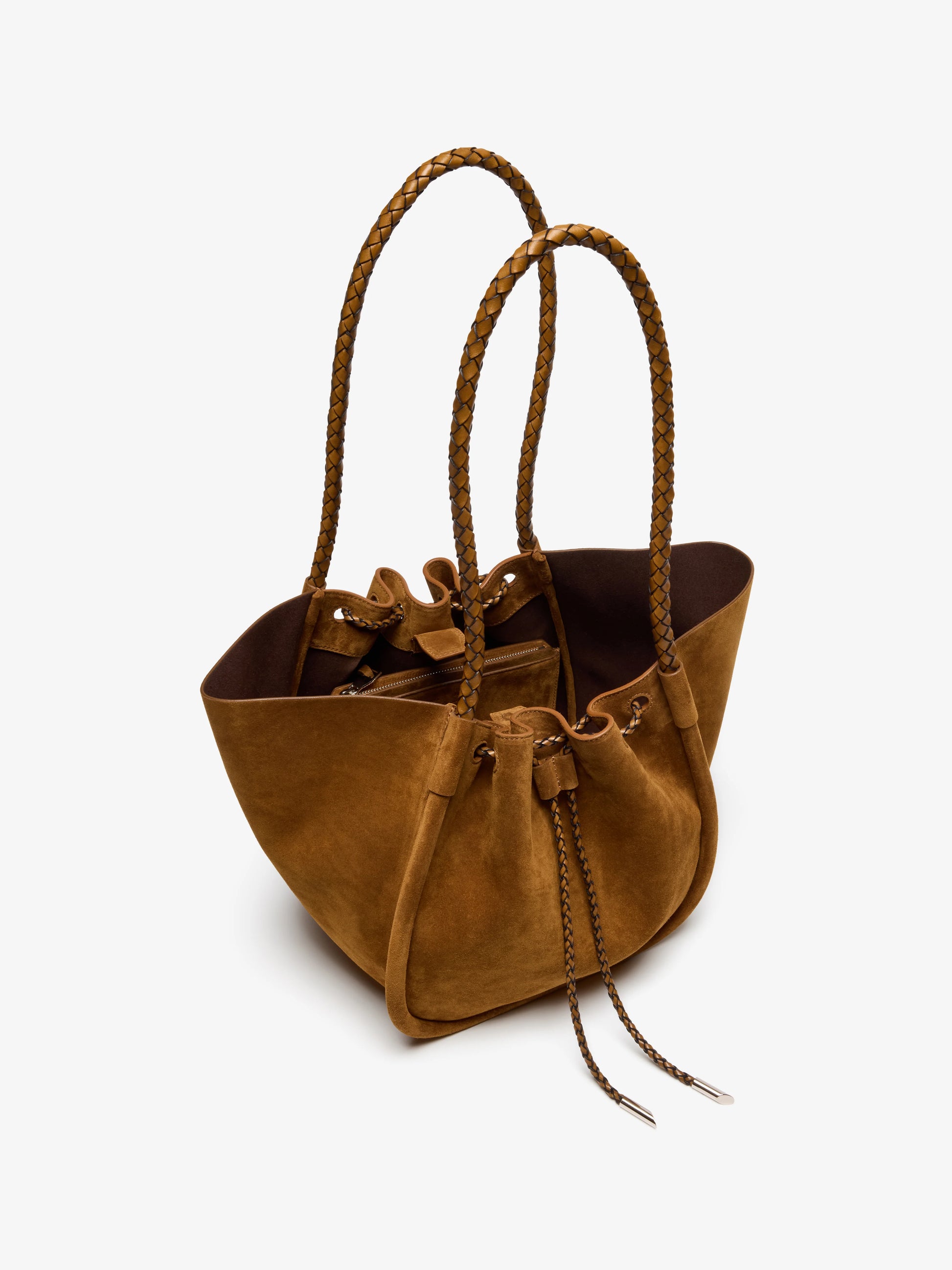 Proenza Schouler Large Ruched Tote in Suede and Braided Calf