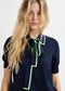 Essentiel Antwerp Polo with self-tie fabric scarf - Navy