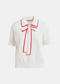 Essentiel Antwerp Polo with self-tie fabric scarf - Off White