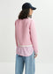 Essentiel Antwerp Tweed Jacket with Velvet Trim - Pink