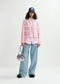 Essentiel Antwerp Tweed Jacket with Velvet Trim - Pink