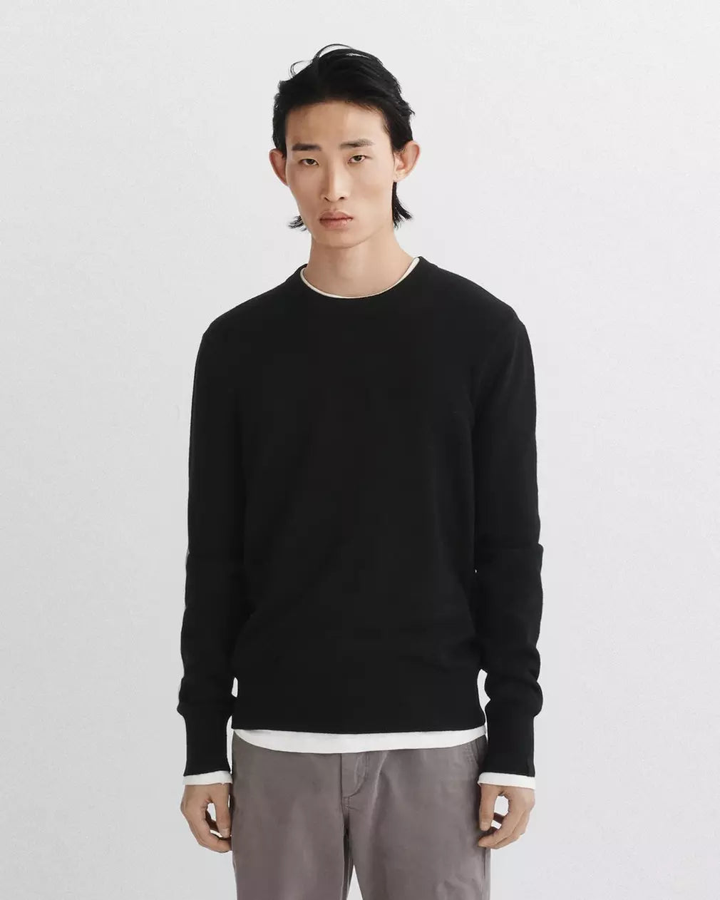 Rag & Bone Harding Cashmere Crew in Black
