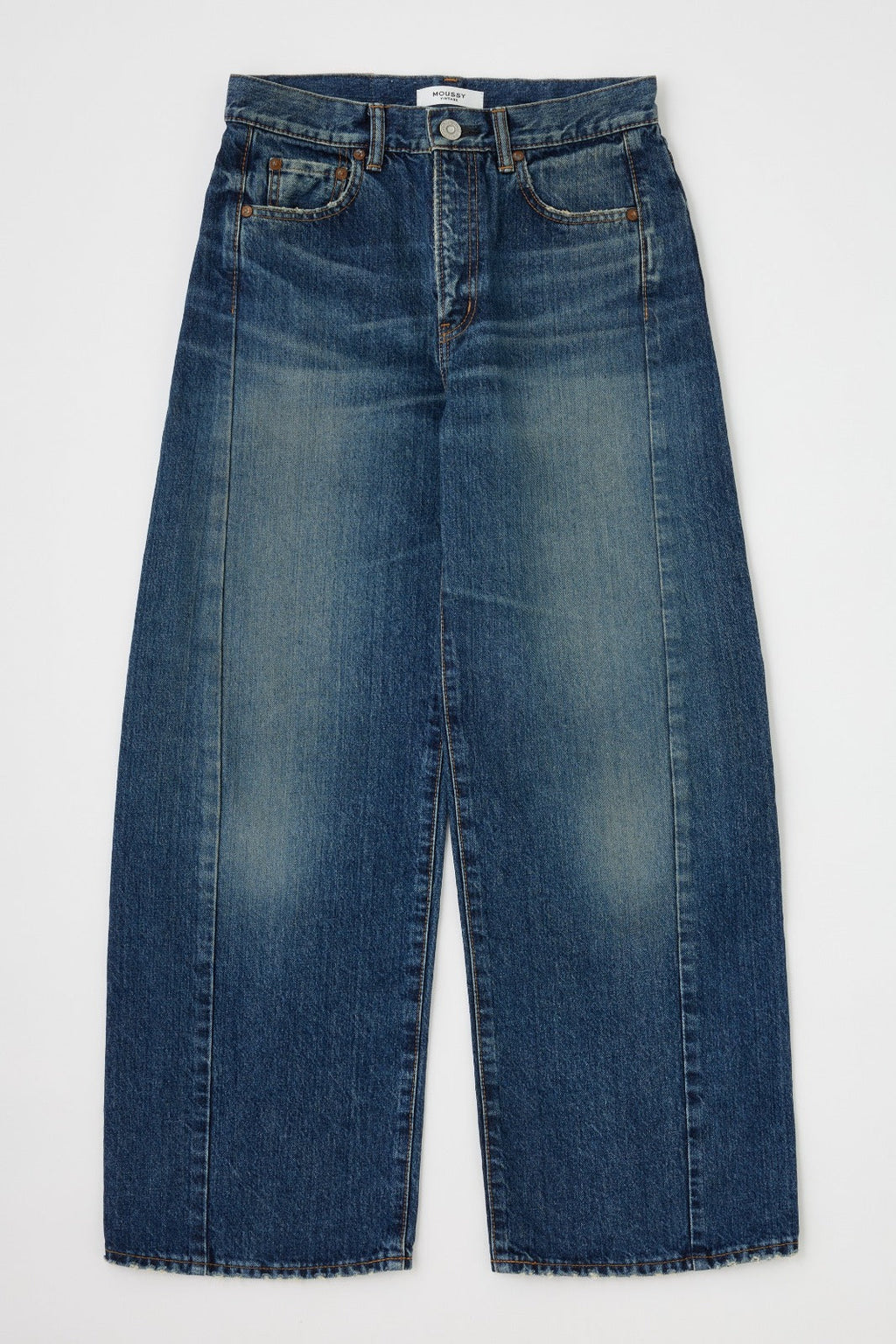 Moussy Harlem Side Line Cocoon Jeans - Dark Blue