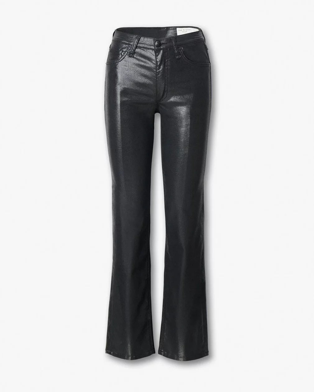Rag & Bone Harlow Straight Jeans - Black Coated