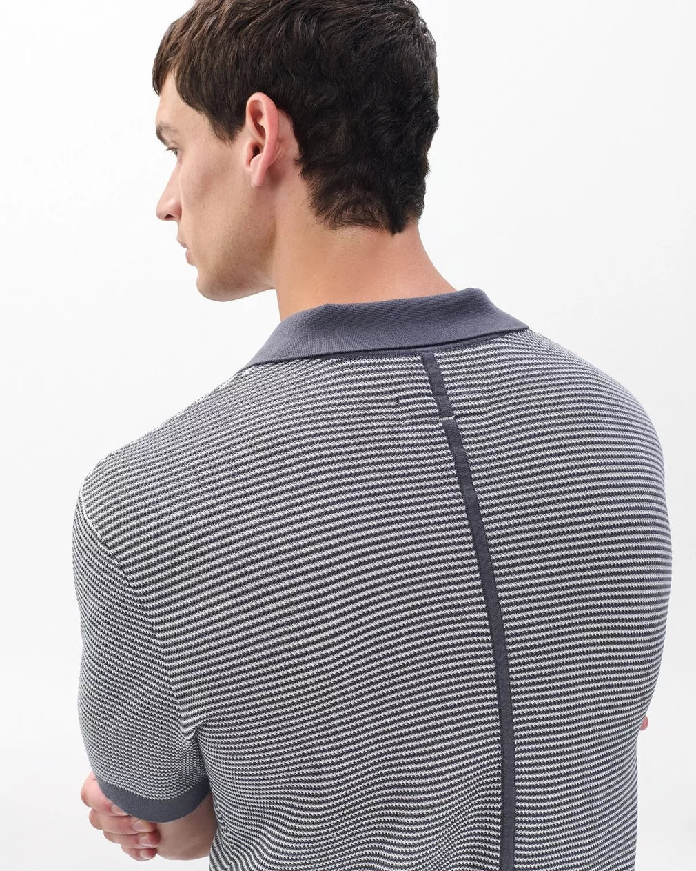 Rag & Bone Harvey Knit Johnny Collar Polo - Wet Iron