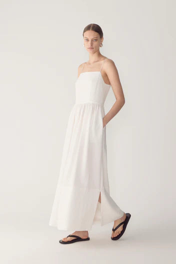 Foemina Ilka Dress - White Criss Cross Cotton