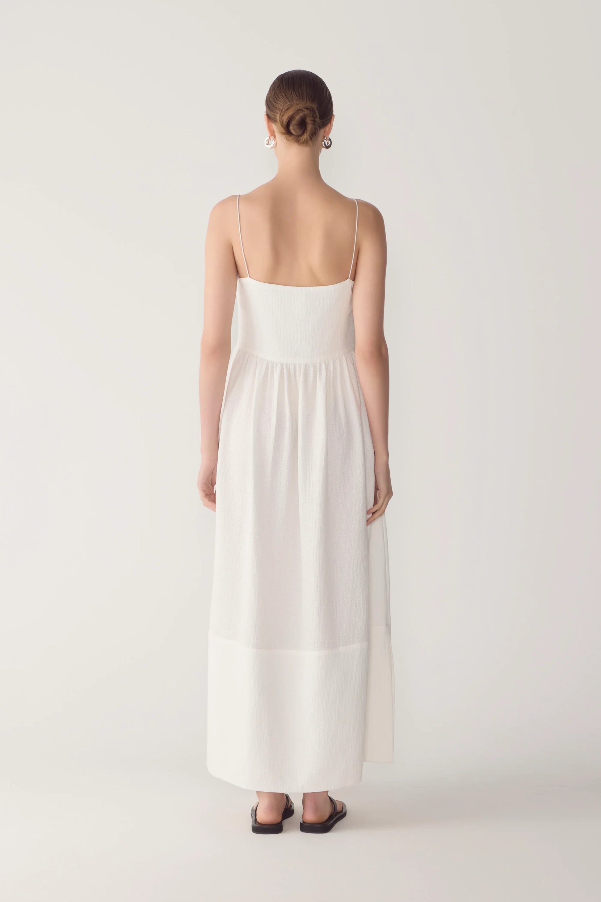 Foemina Ilka Dress - White Criss Cross Cotton