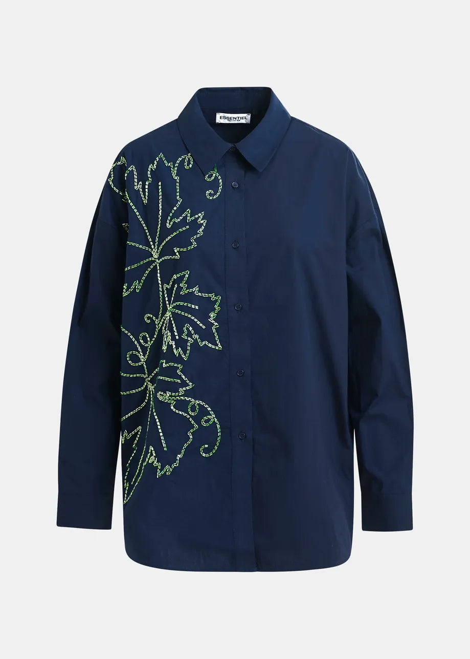 Essentiel Antwerp Navy Embellished Shirt - Navy