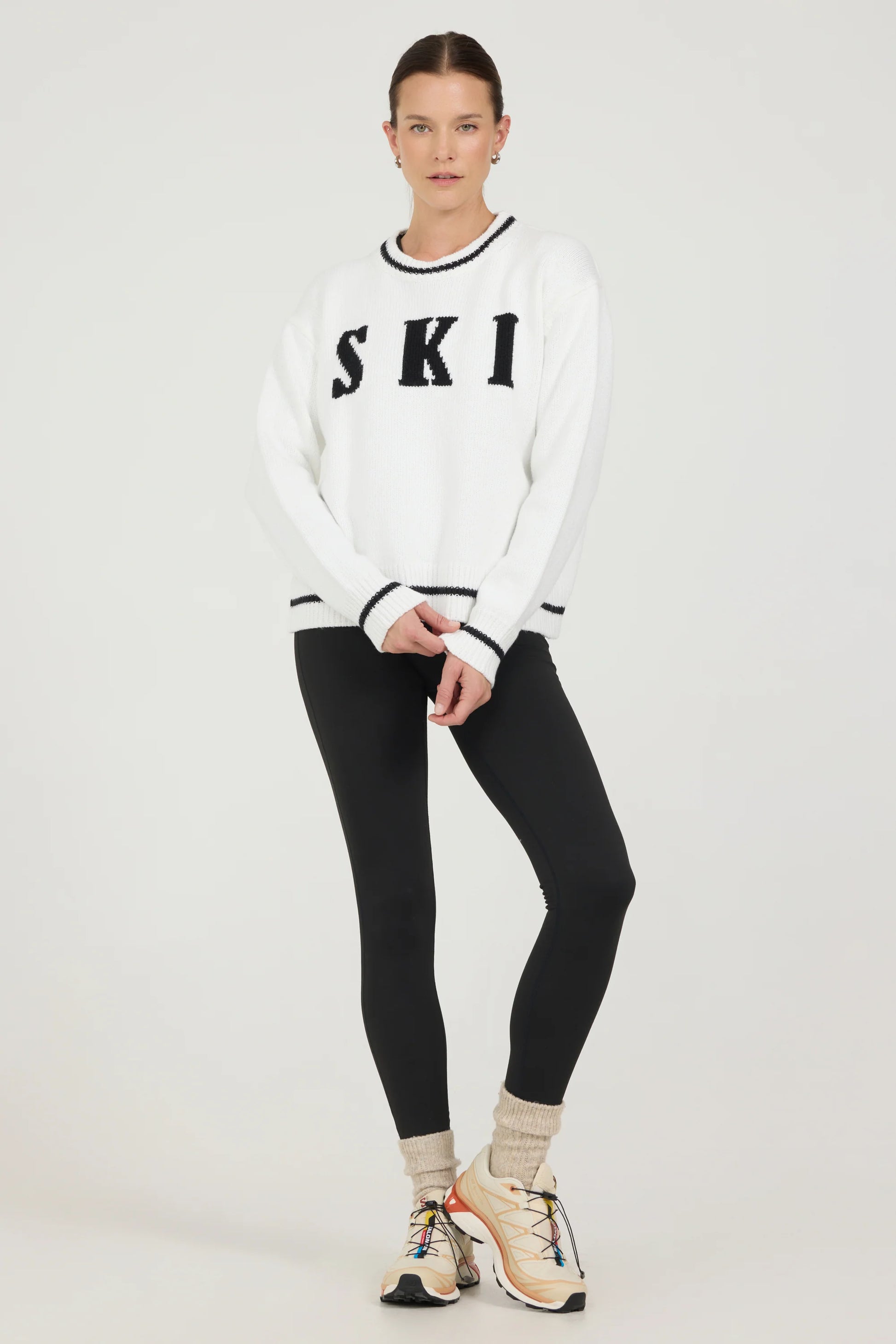 One Grey Day Classic Ski Crewneck  - Ivory