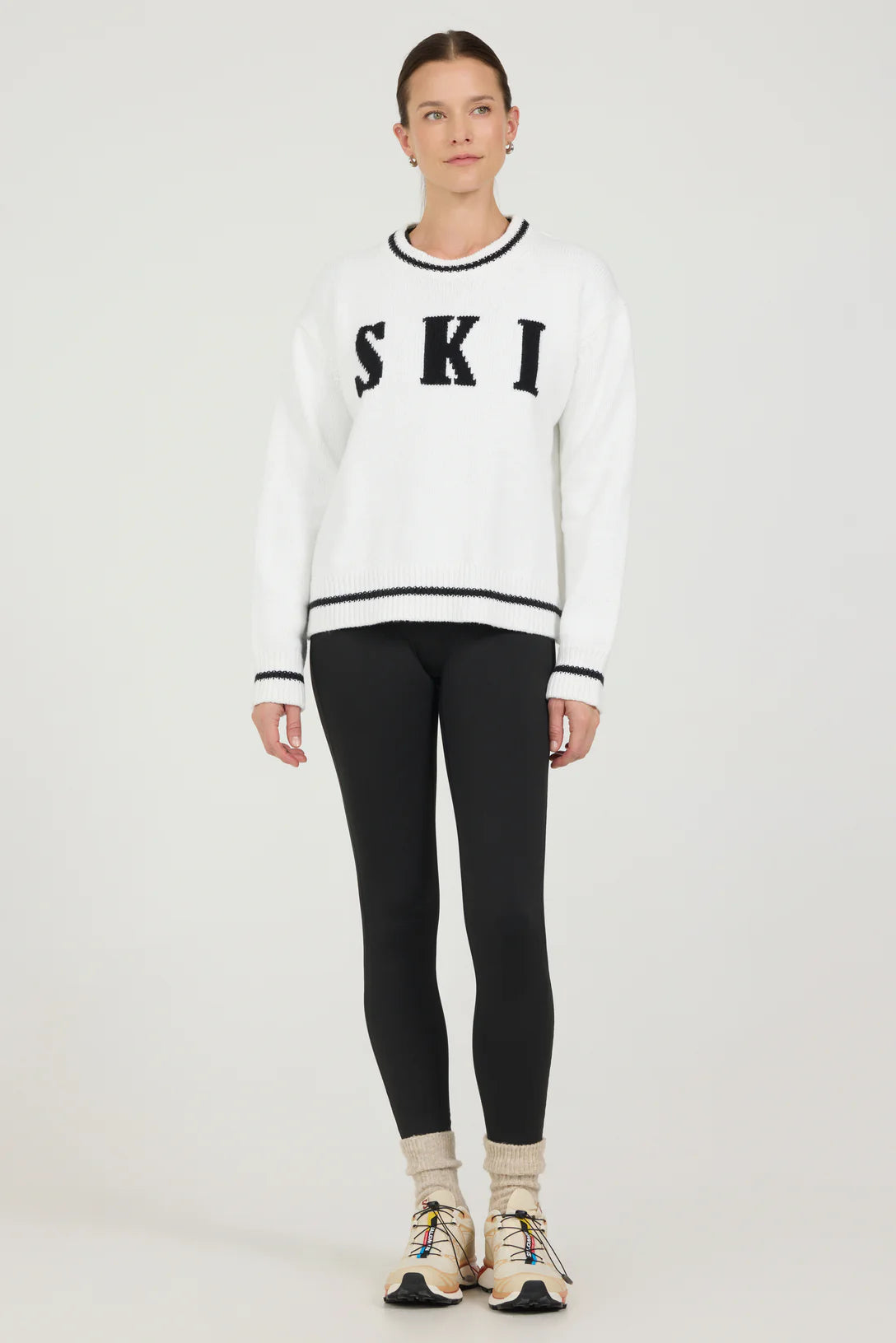 One Grey Day Classic Ski Crewneck  - Ivory