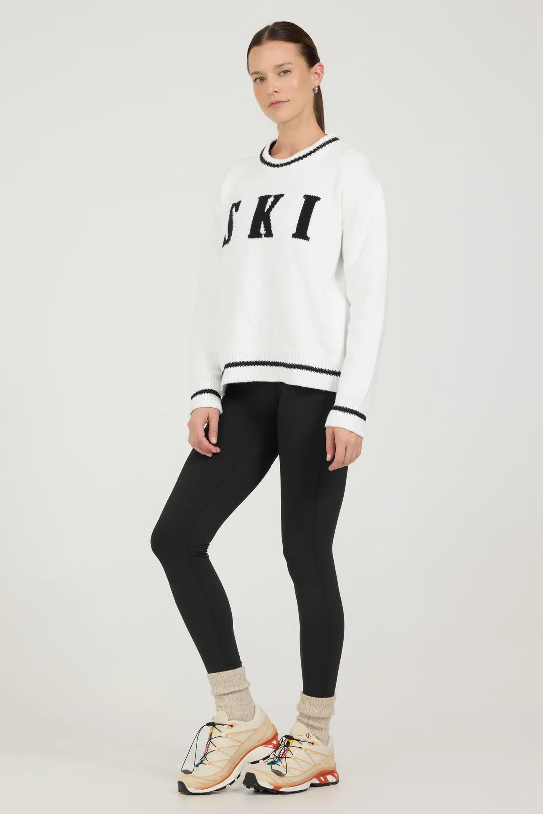 One Grey Day Classic Ski Crewneck  - Ivory