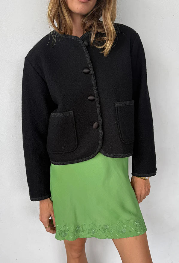 Ciao Lucia Simona Coat Black Wool