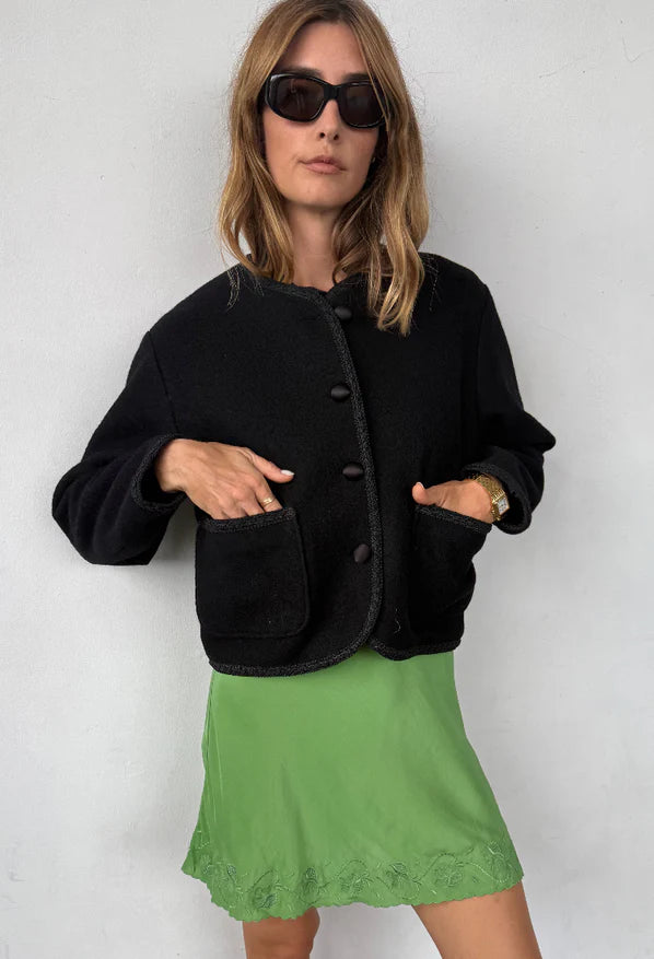 Ciao Lucia Simona Coat Black Wool