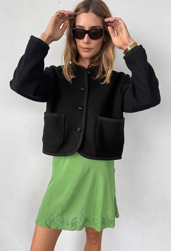 Ciao Lucia Simona Coat Black Wool