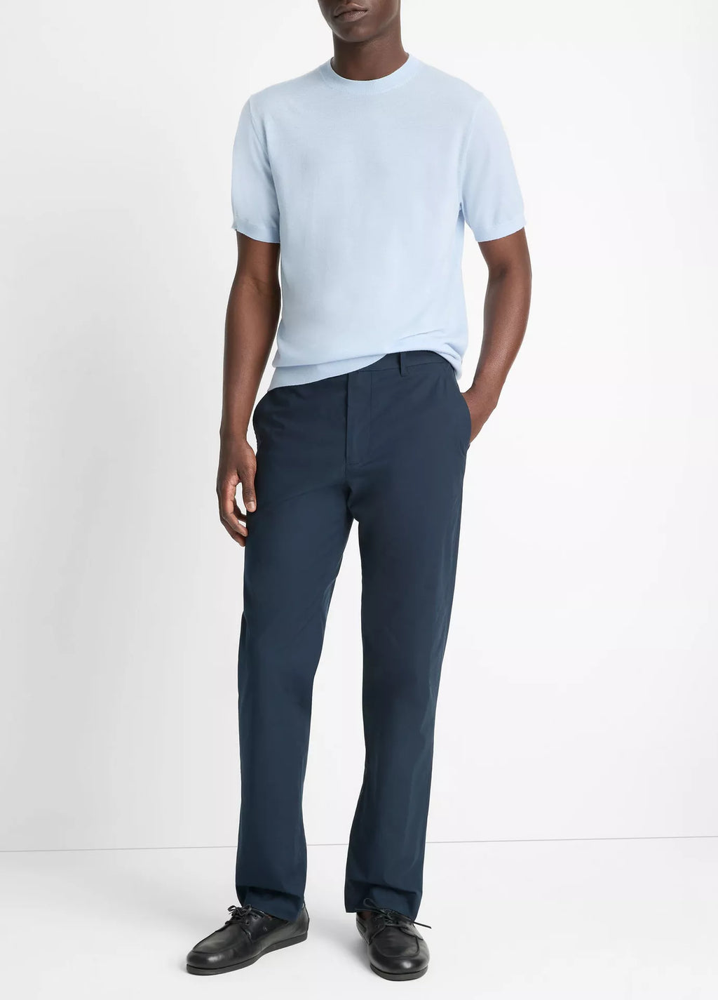 Vince Italian Cotton Extended-Tab Pant - Coastal