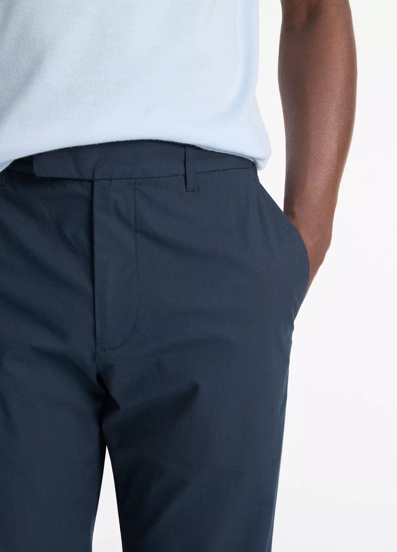 Vince Italian Cotton Extended-Tab Pant - Coastal