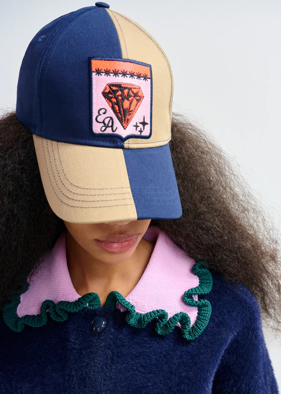 Essentiel Antwerp Navy Cardigan With Ruffle Color