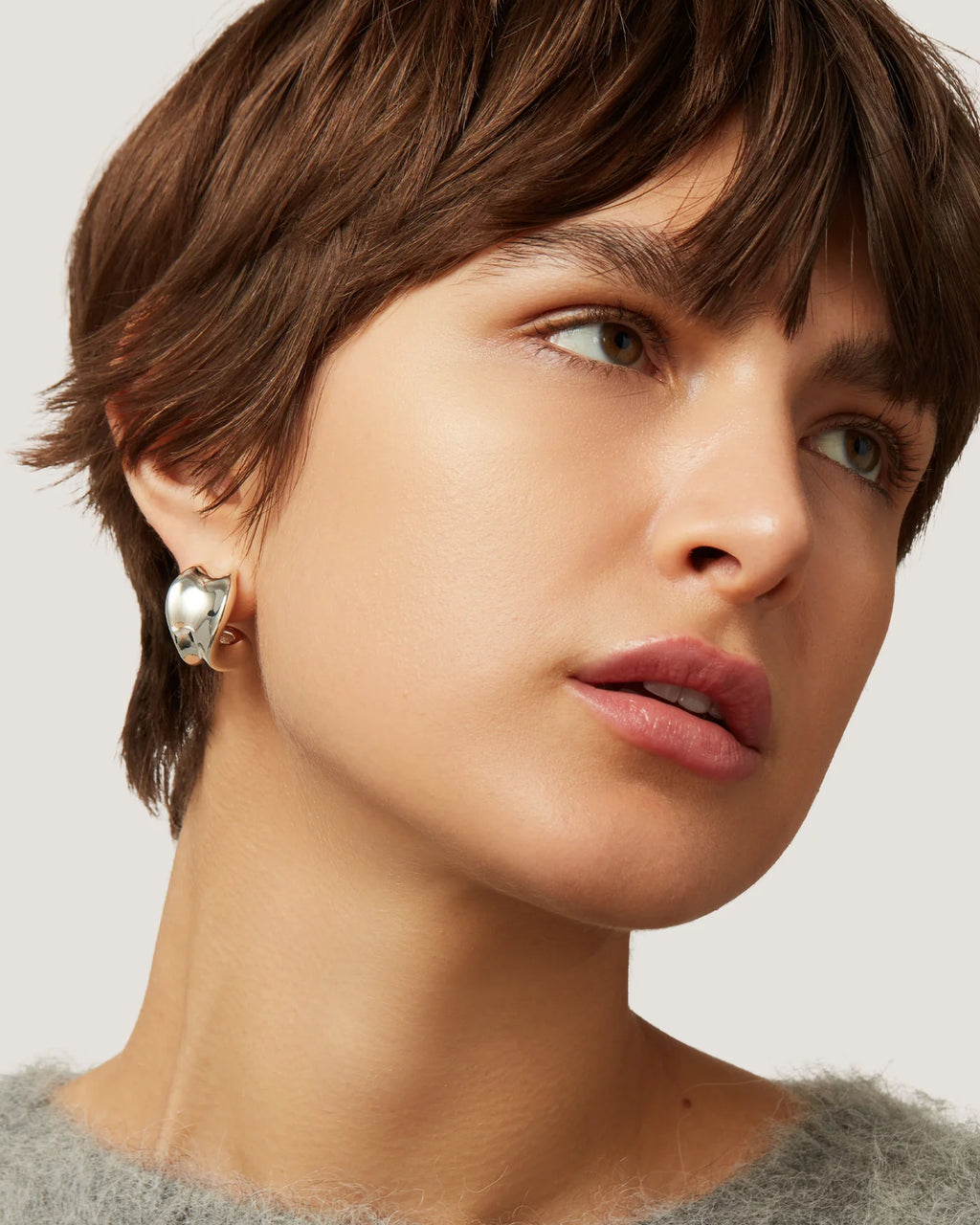 Jenny Bird Chunky Doune Hoops - Silver