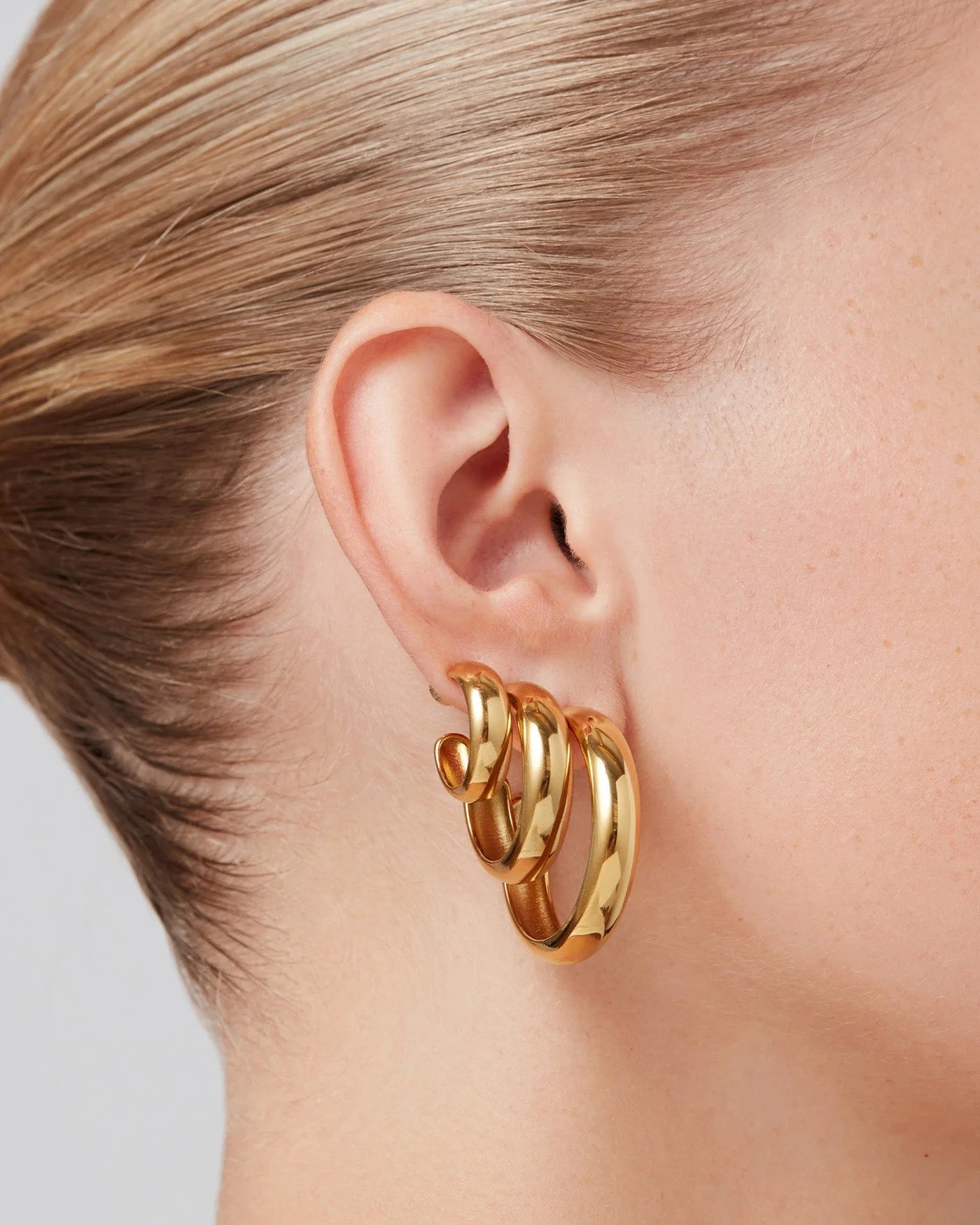 Jenny Bird Staple Hoop Earrings - Large - Gold