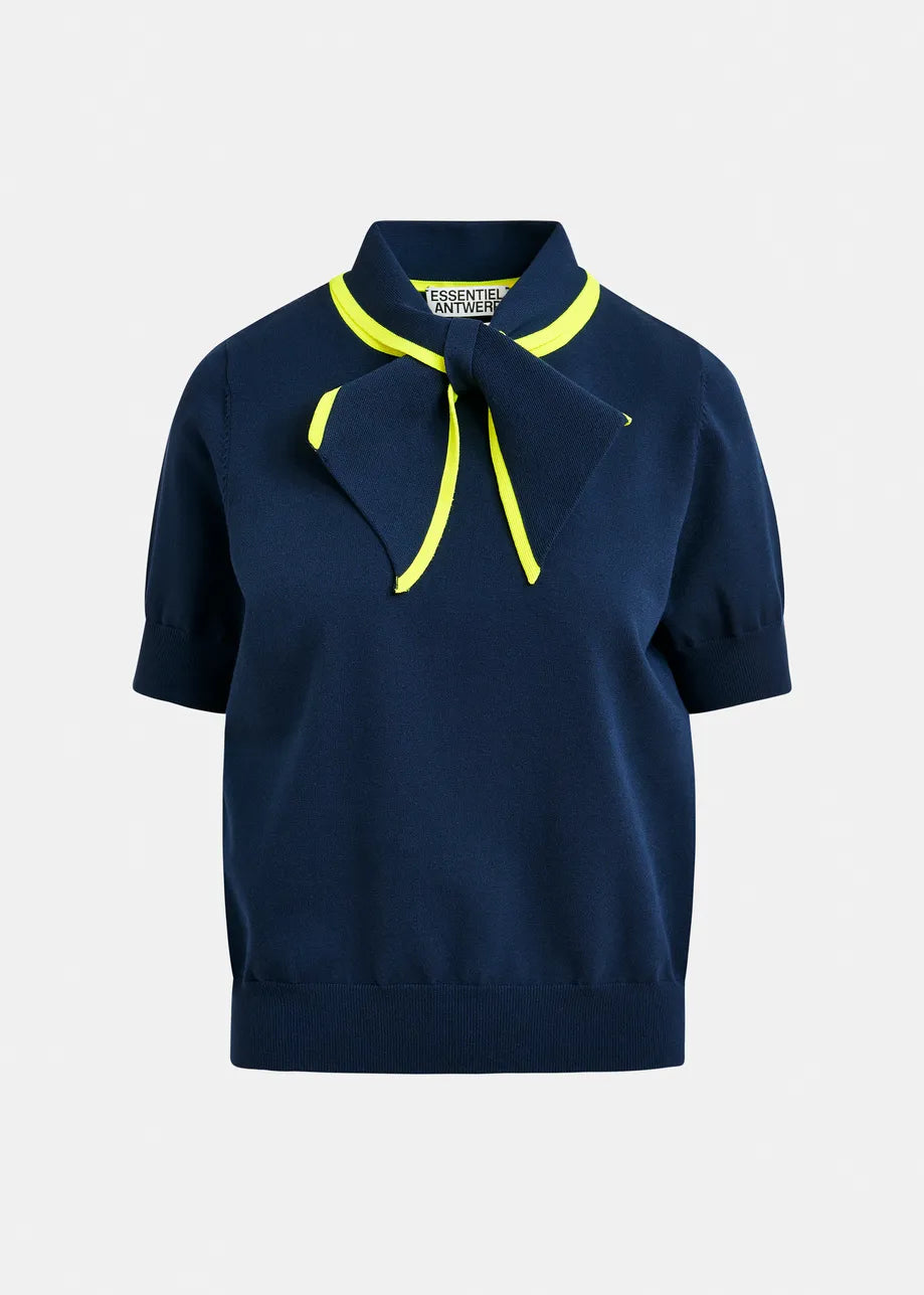 Essentiel Antwerp Jonda Contrast Polo - Bright yellow/Navy