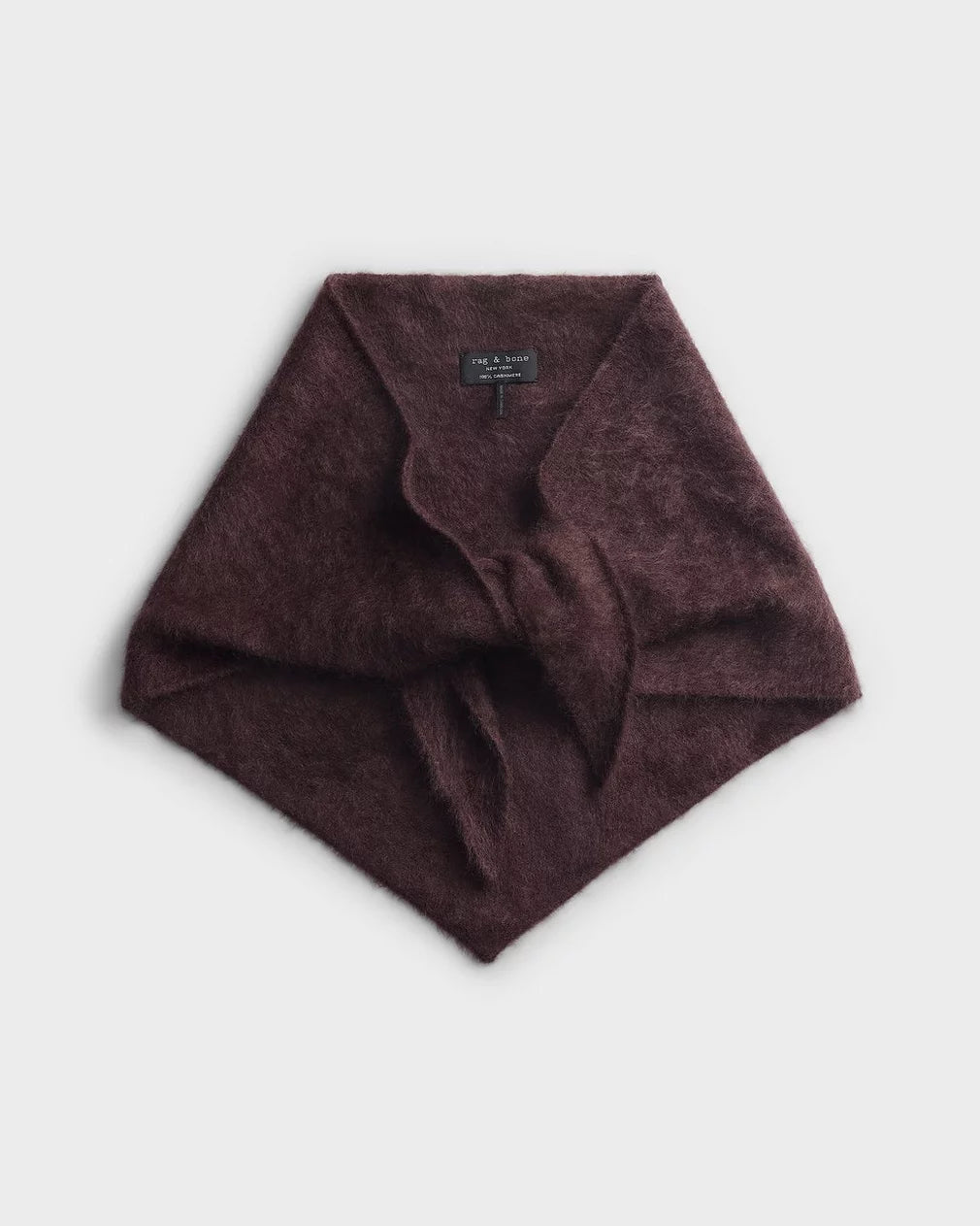 Rag & Bone Jada Brushed Cashmere Bandana Scarf - Dark Brown