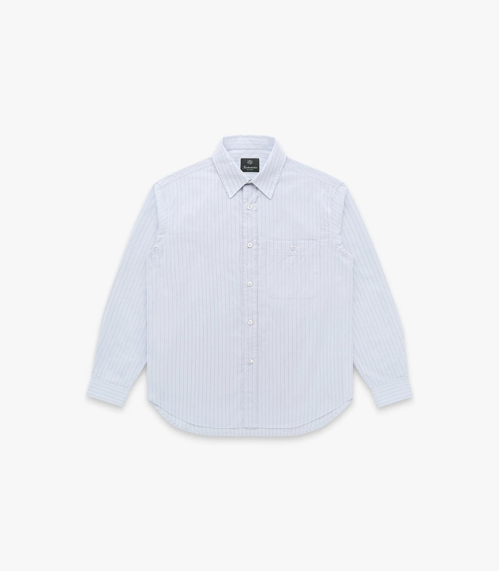 Knickerbocker Jones Cotton & Silk Shirt - Light Blue Stripe