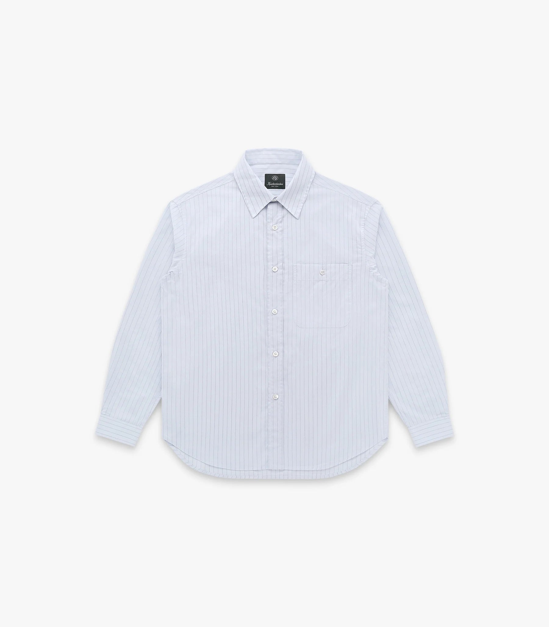 Knickerbocker Jones Cotton & Silk Shirt - Light Blue Stripe