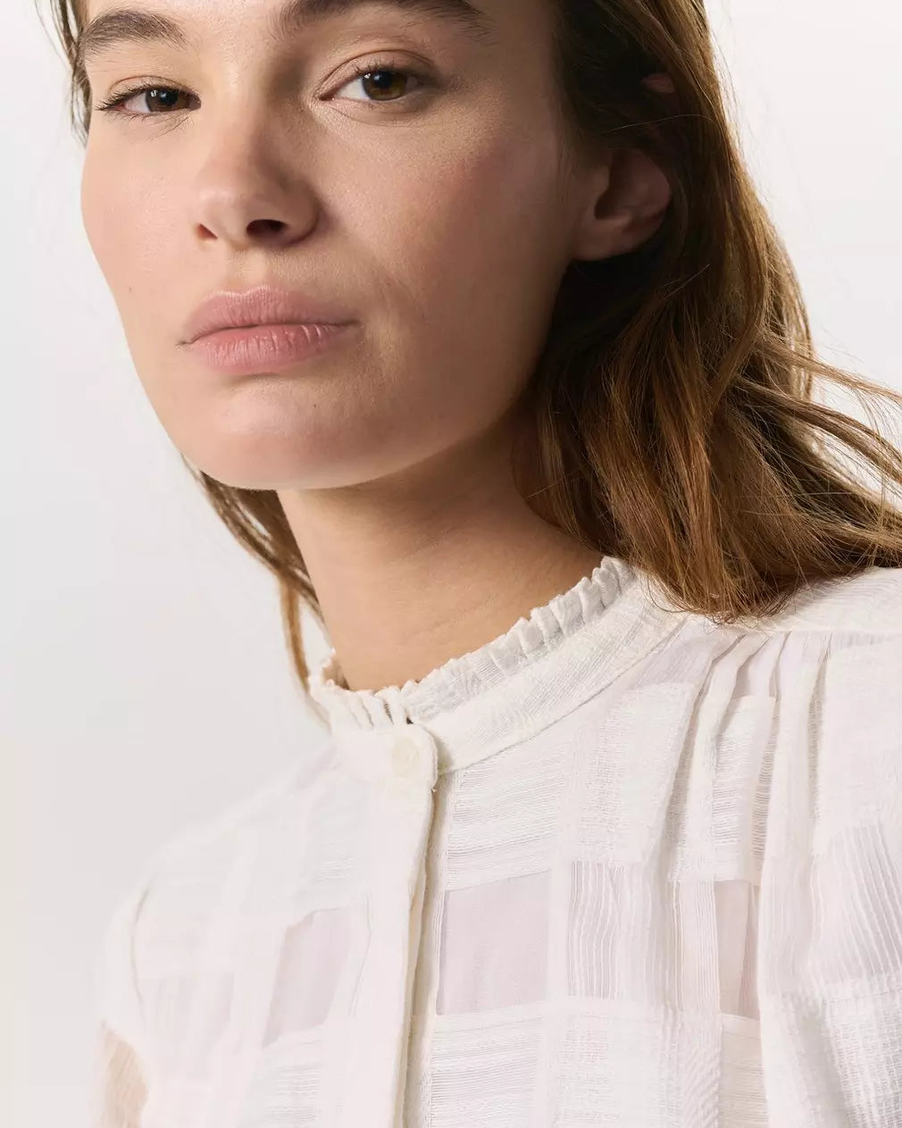 Rag & Bone Jordan Plaid Cotton-Blend Shirt - White