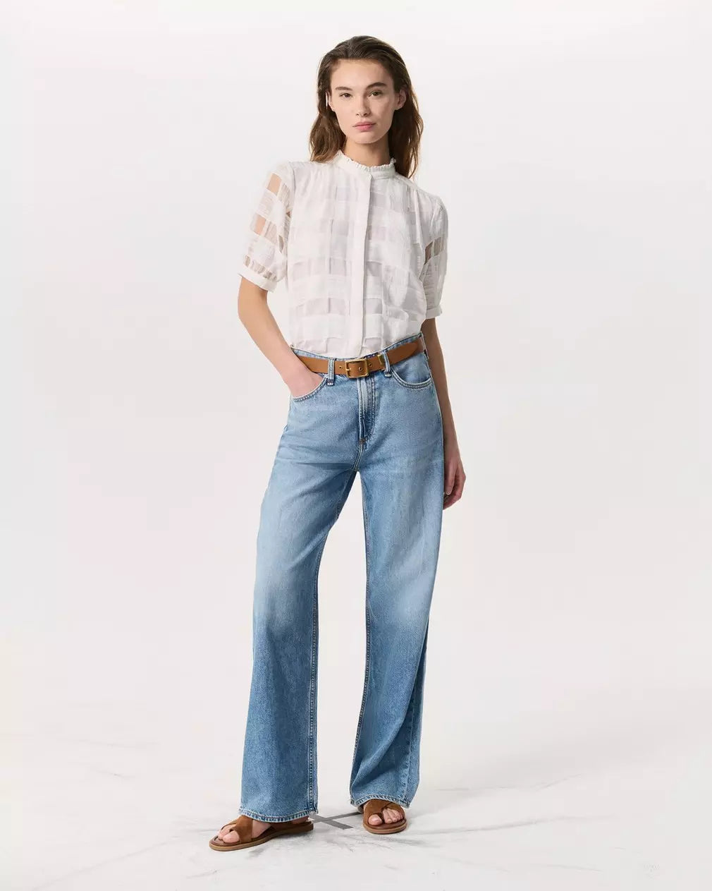 Rag & Bone Jordan Plaid Cotton-Blend Shirt - White
