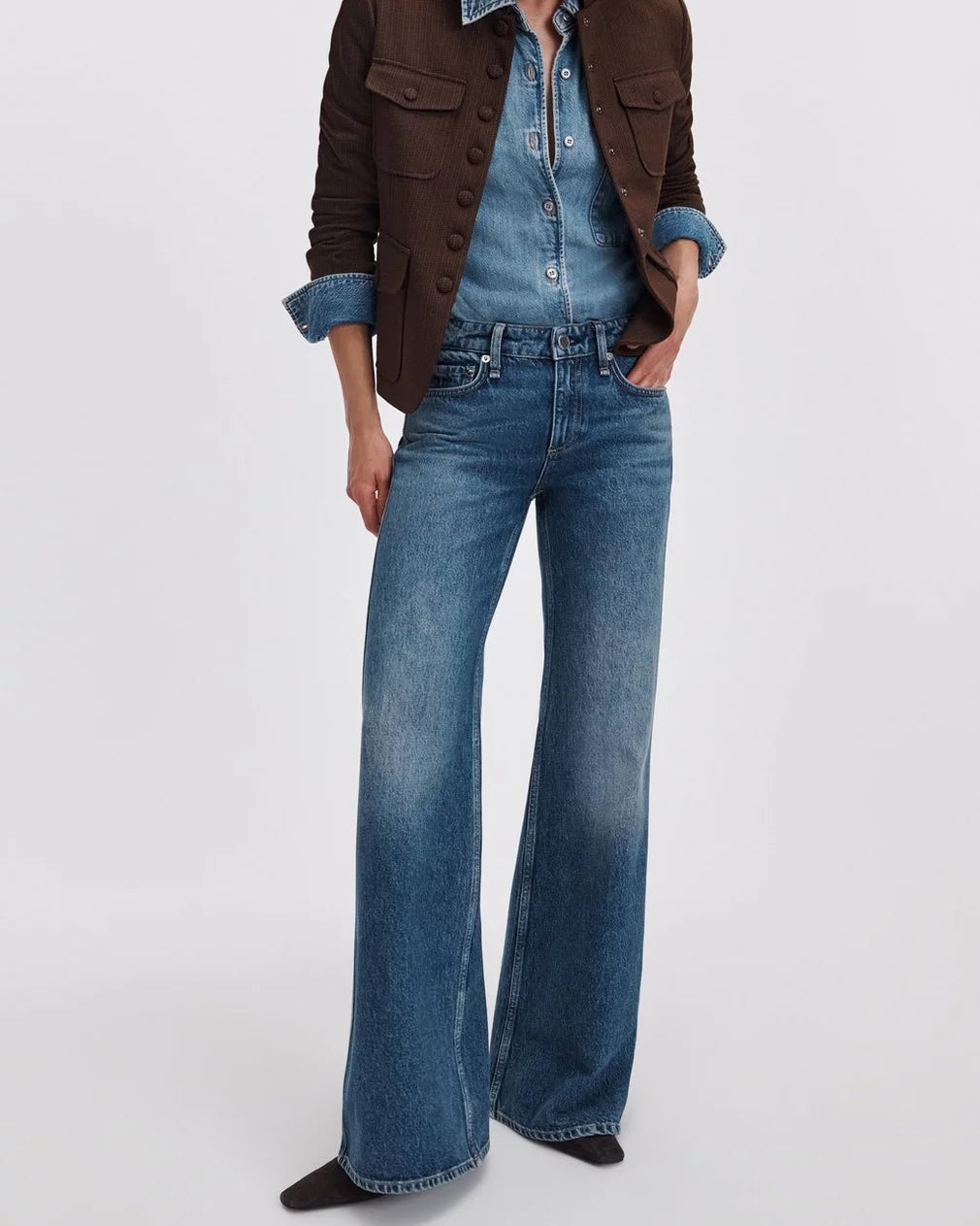 Rag and Bone Josie Low Rise Relaxed Flare - Flora