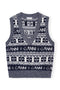 Ganni Blue Logo Wool Mix Vest