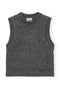 Ganni Grey Knit Vest - Phantom