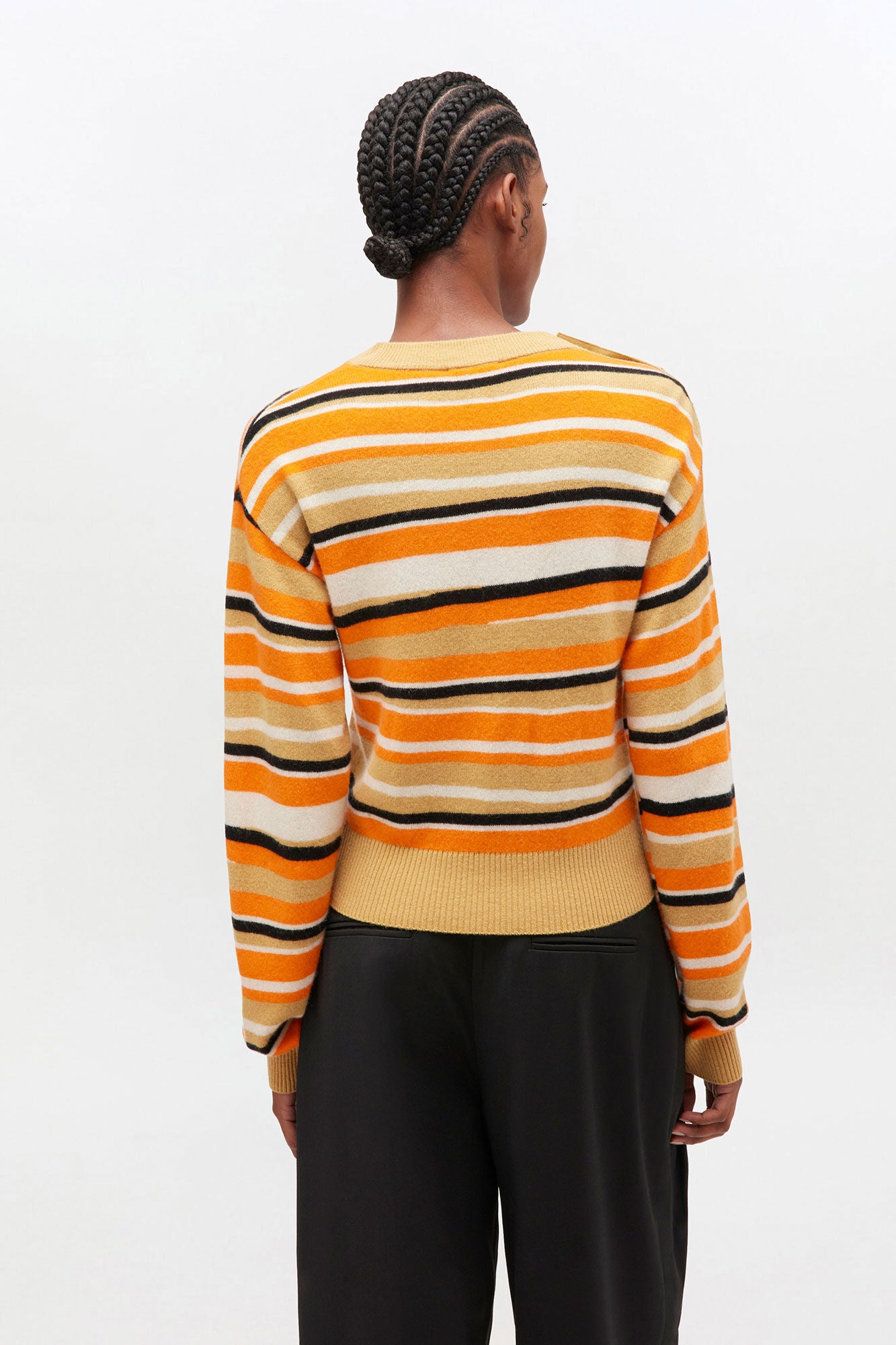 Ganni Striped Cashmere Sweater - Orange Tiger